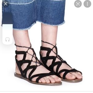 Sam Edelman Womens Gemma Suede Open Toe Casual Strappy Sandals